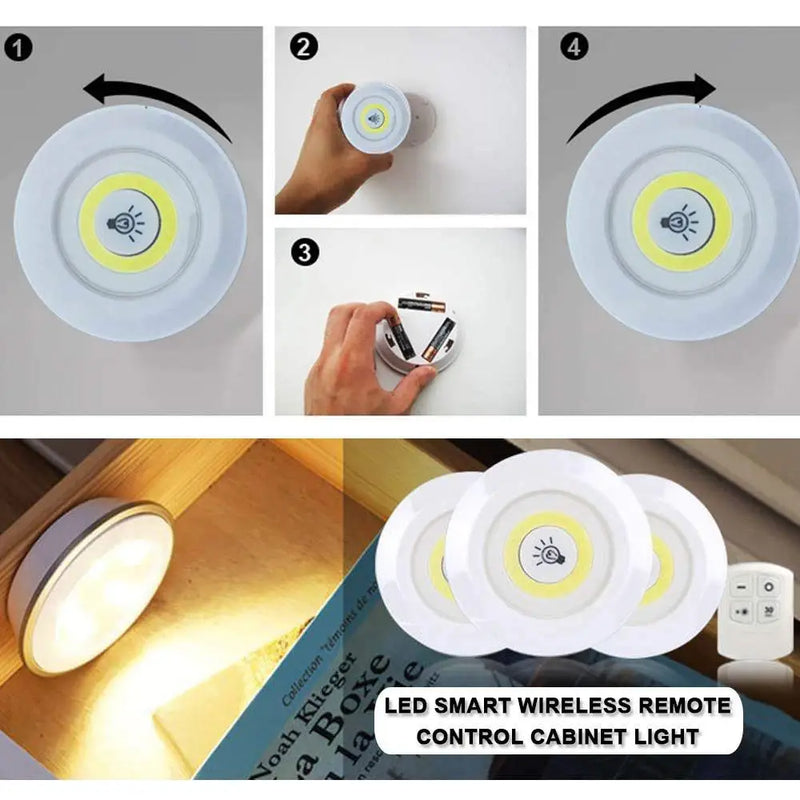 Iluminação de Led Sem Fio Para Cozinha 5 Unds + Controle