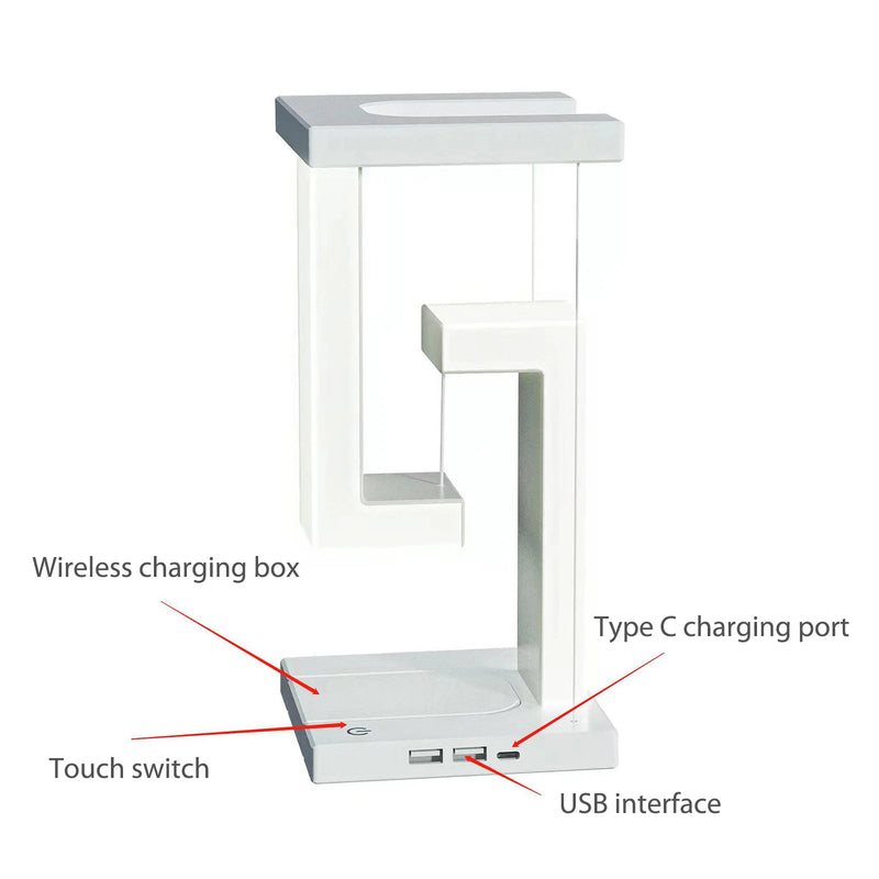 Lâmpada Antigravidade com Carregador de Celular Wireless