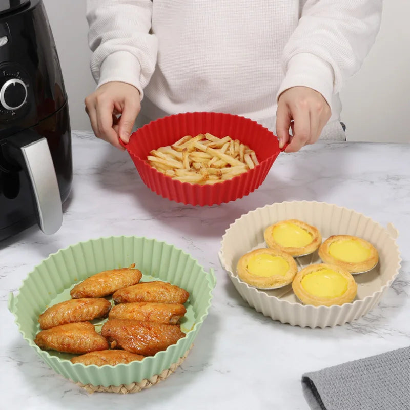 Bandeja de Silicone Reutilizável para Fritadeira a Ar